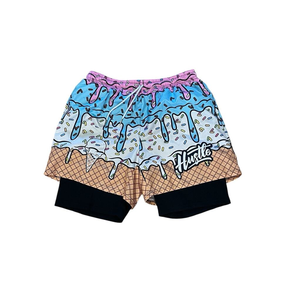 Hustle Boys Ice Cream Shorts Summer Baseball Size 2XL